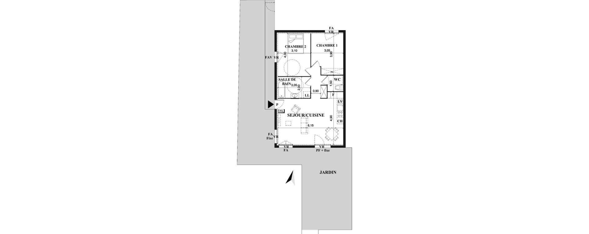 Appartement T3 de 63,30 m2 &agrave; Amiens Petit saint jean