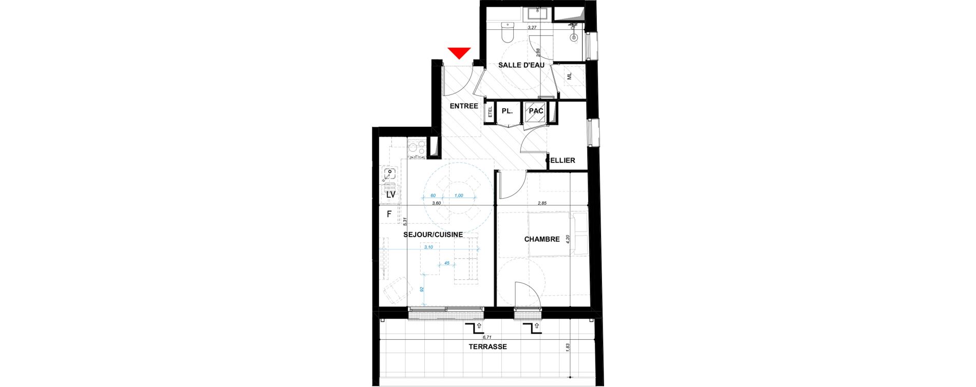 Appartement T2 de 47,84 m2 &agrave; Amiens Val d avre