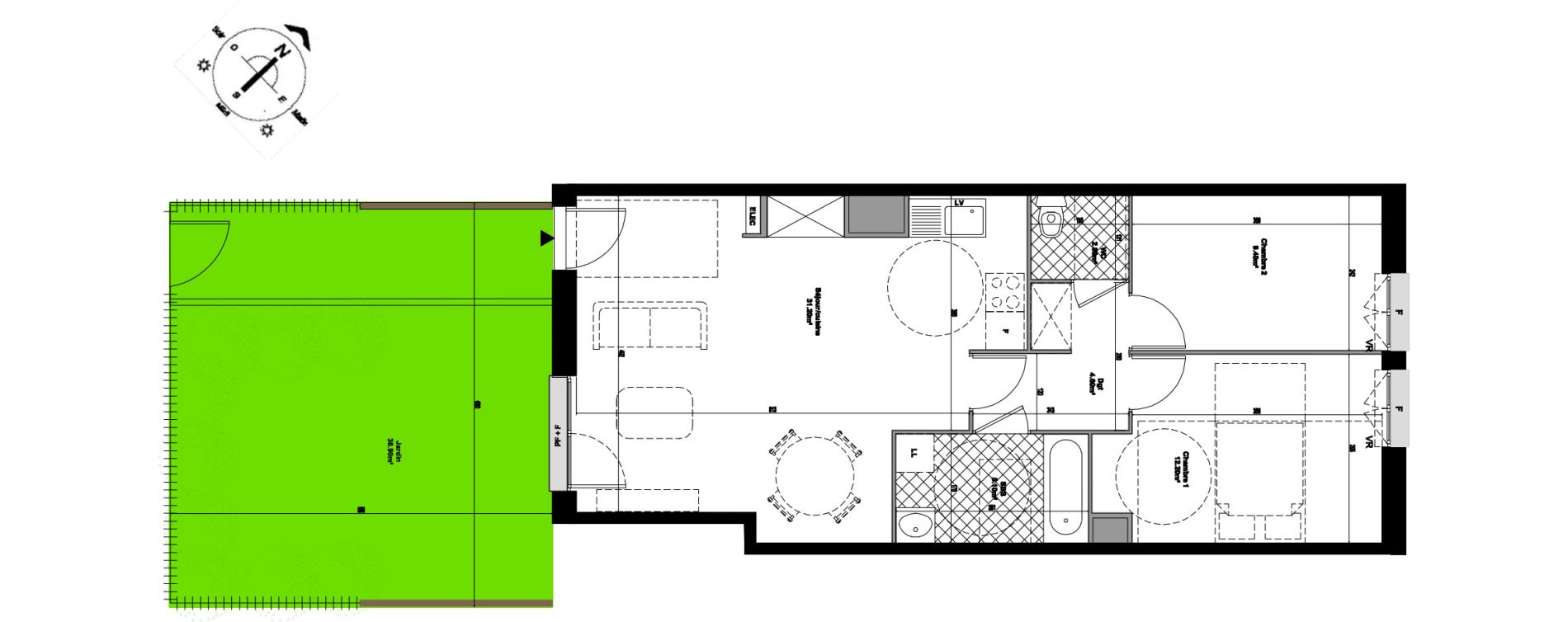 Appartement T3 de 64,50 m2 &agrave; Amiens Saint honore - jeanne d arc