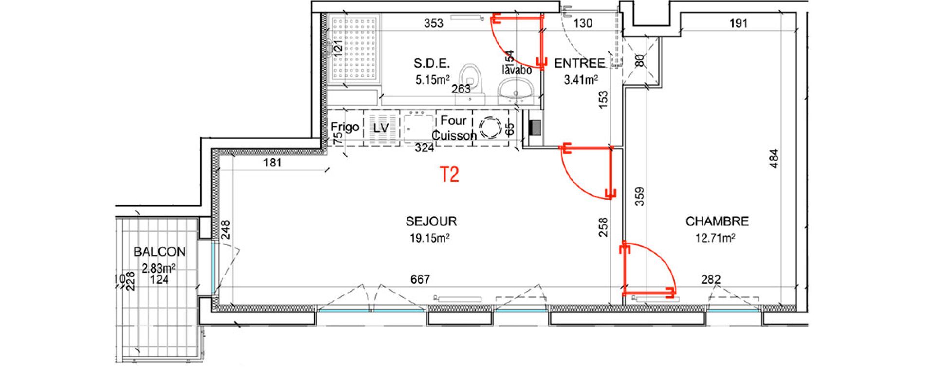 Appartement T2 de 40,42 m2 &agrave; Amiens Saint jacques - saint roch