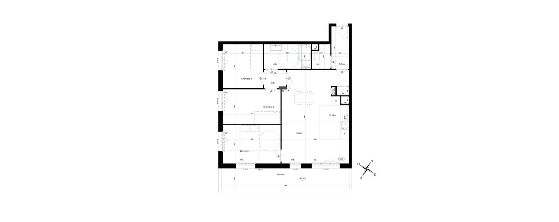 Appartement T4 de 78,88 m2 &agrave; Amiens Intercampus