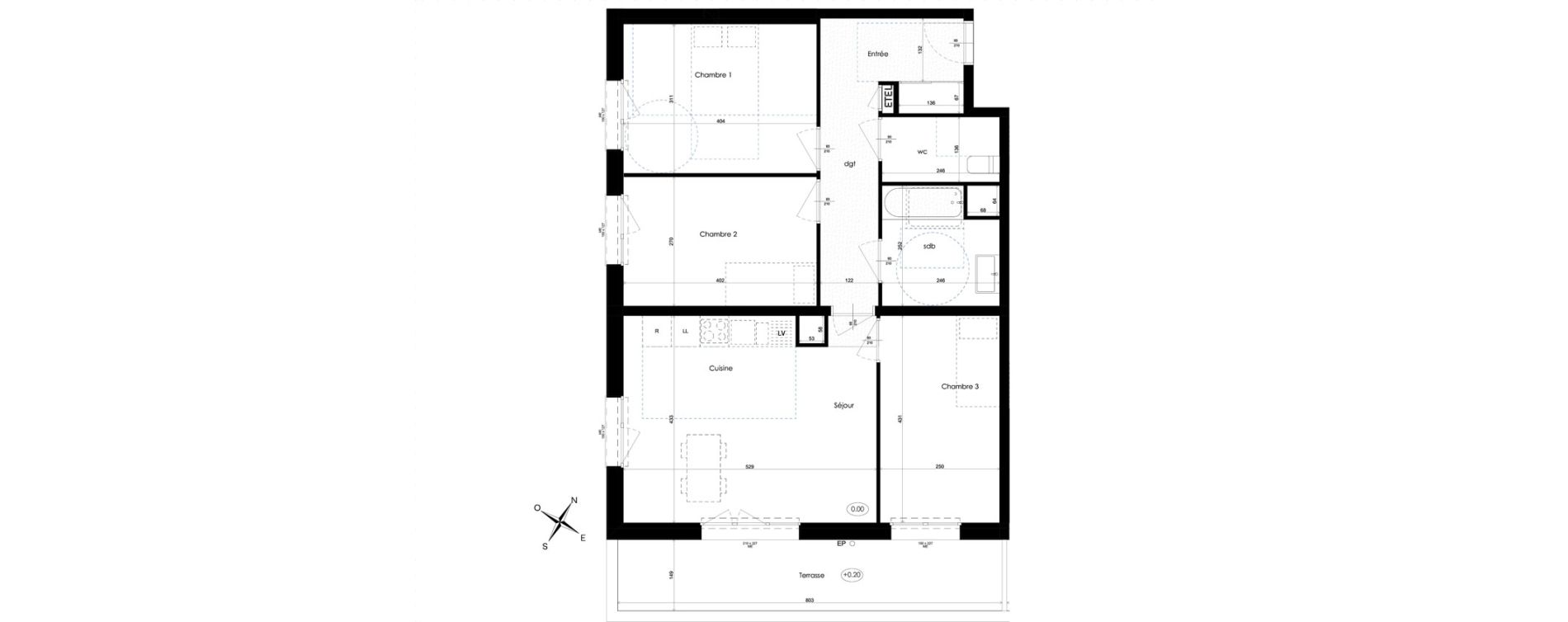 Appartement T4 de 76,50 m2 &agrave; Amiens Intercampus