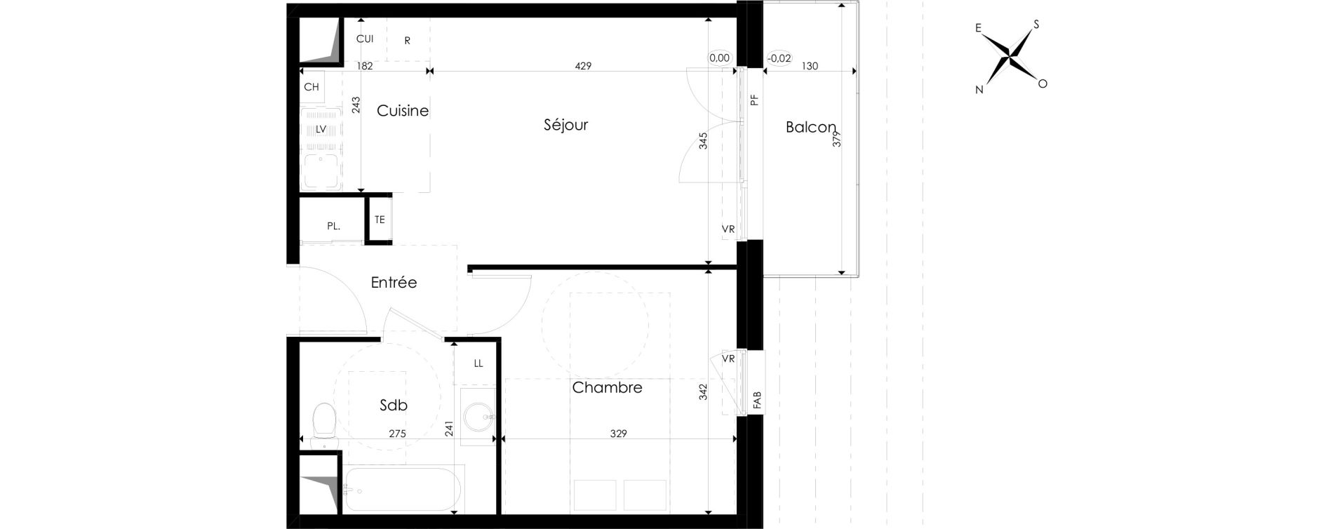 Appartement T2 de 40,37 m2 &agrave; Amiens Val d avre
