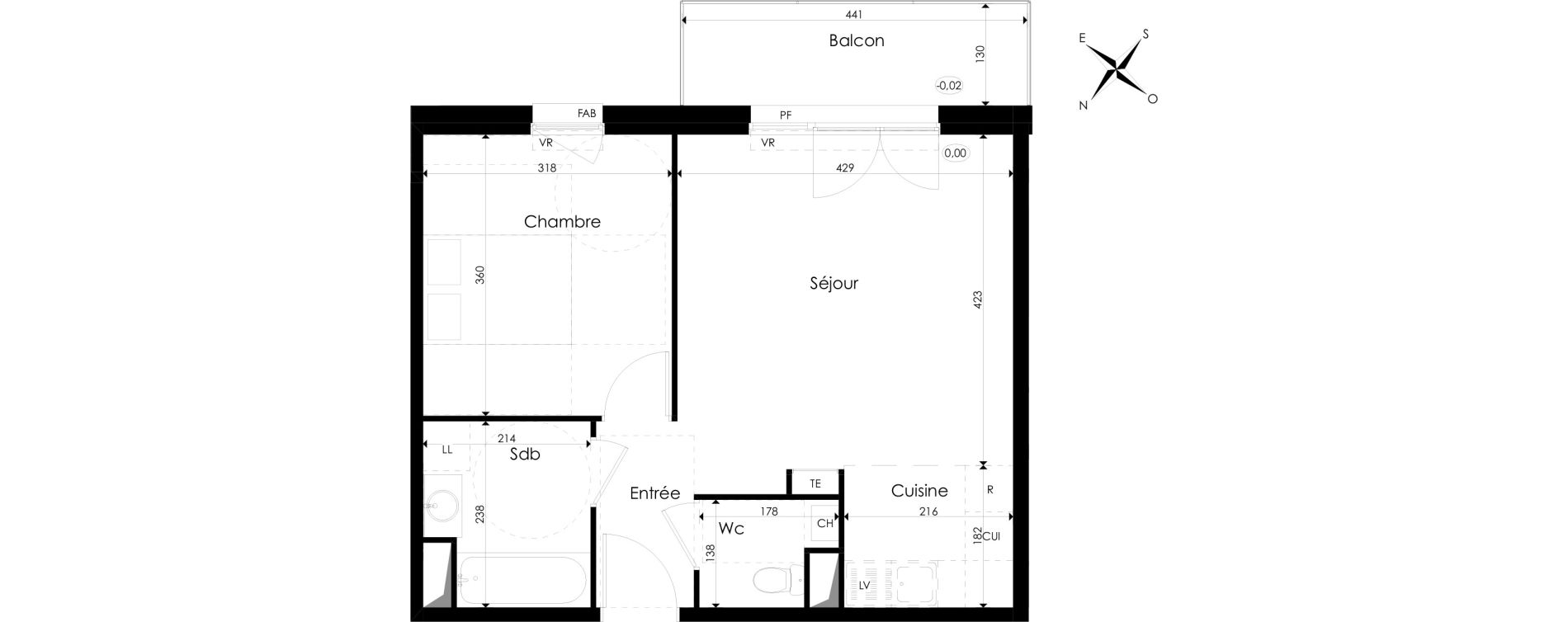 Appartement T2 de 43,67 m2 &agrave; Amiens Val d avre