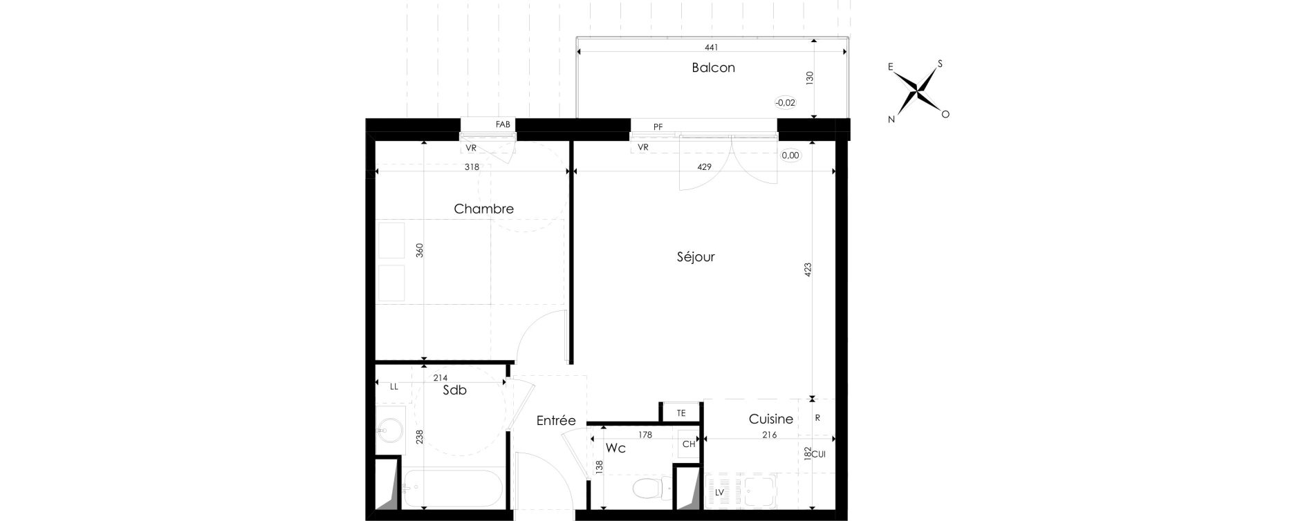 Appartement T2 de 43,67 m2 &agrave; Amiens Val d avre