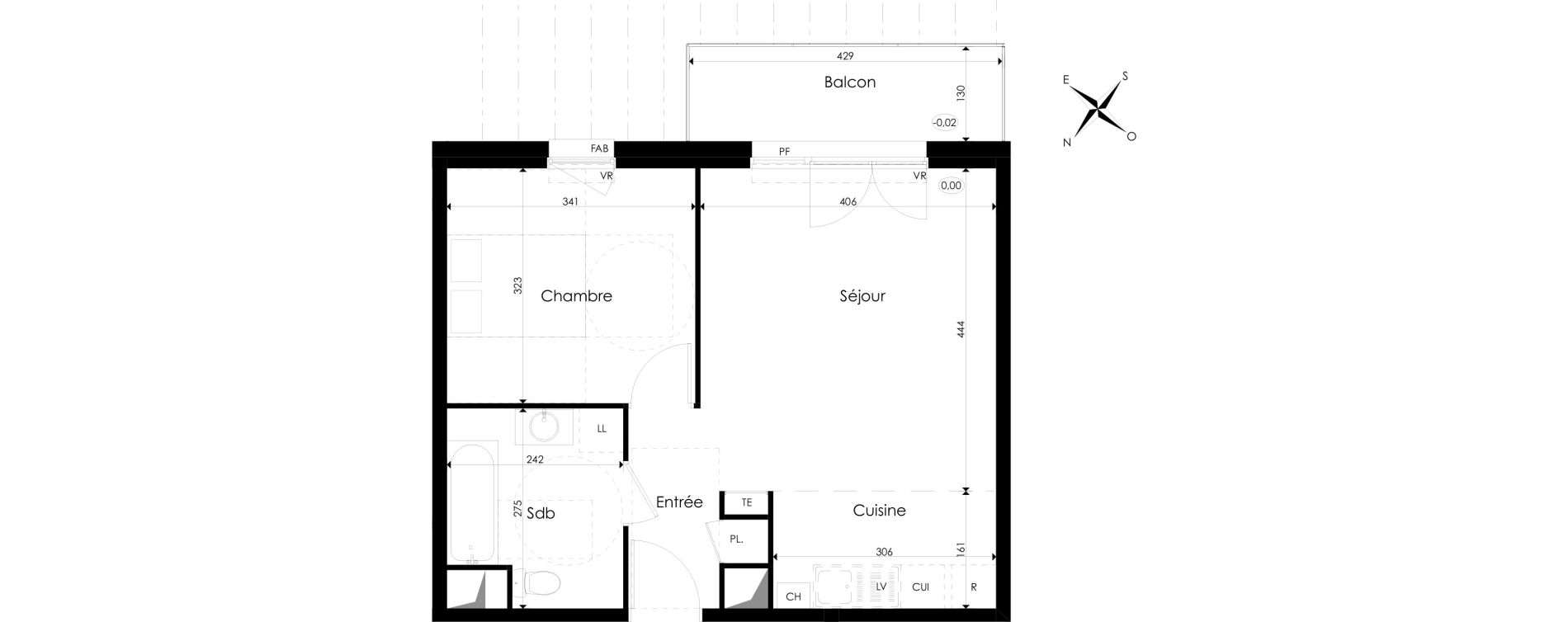 Appartement T2 de 43,63 m2 &agrave; Amiens Val d avre