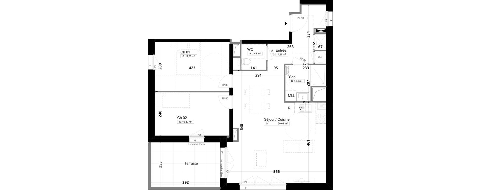 Appartement T3 de 67,03 m2 &agrave; Amiens Gare - la vallee - les hortillonnages