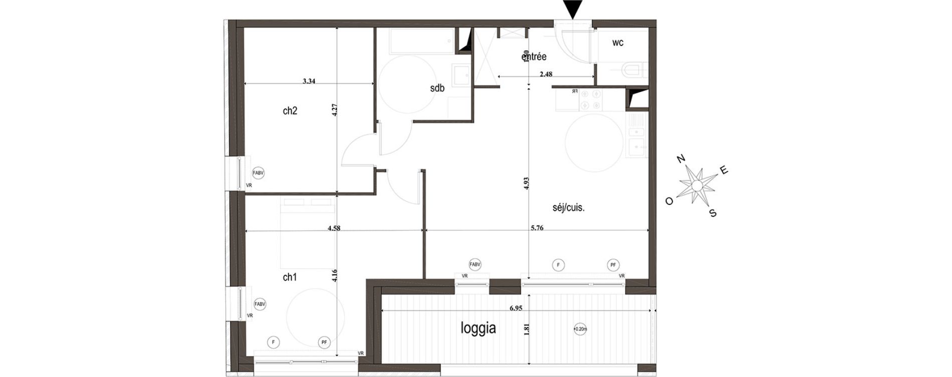 Appartement T3 de 71,30 m2 &agrave; Amiens Intercampus