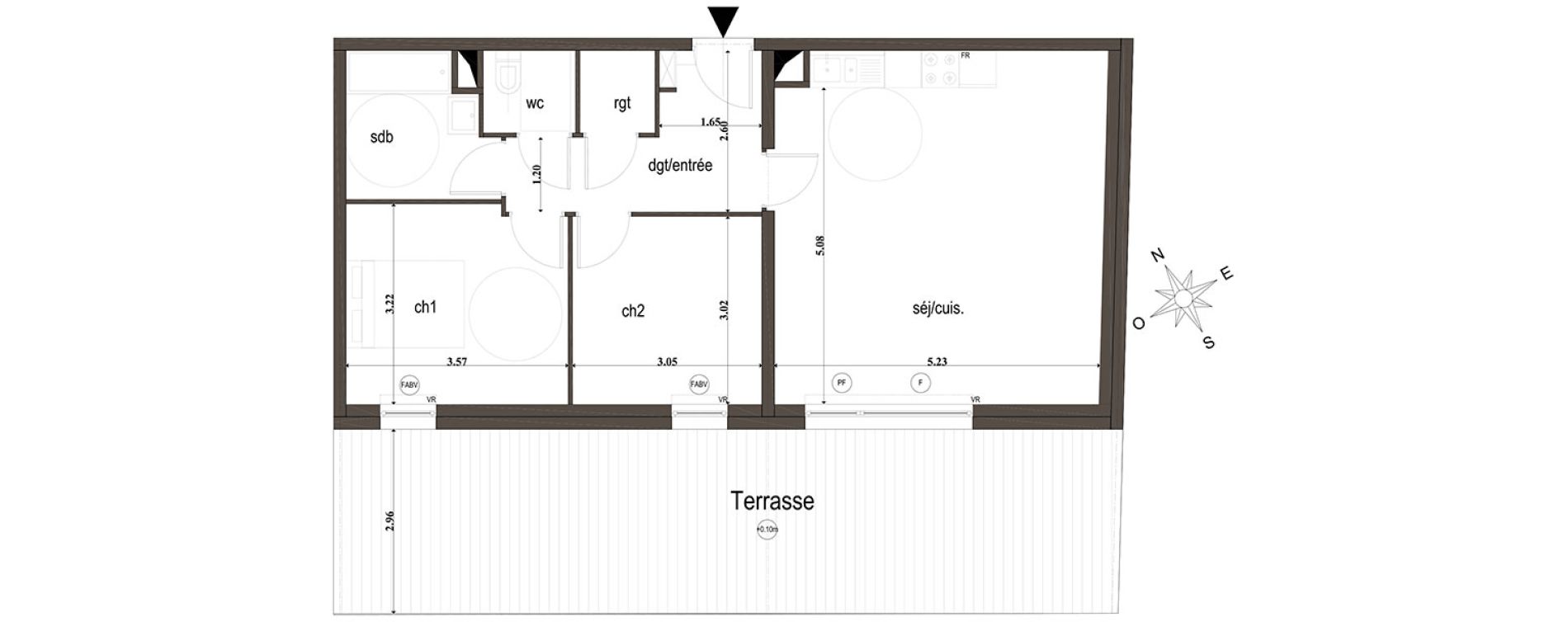 Appartement T3 de 66,20 m2 &agrave; Amiens Intercampus