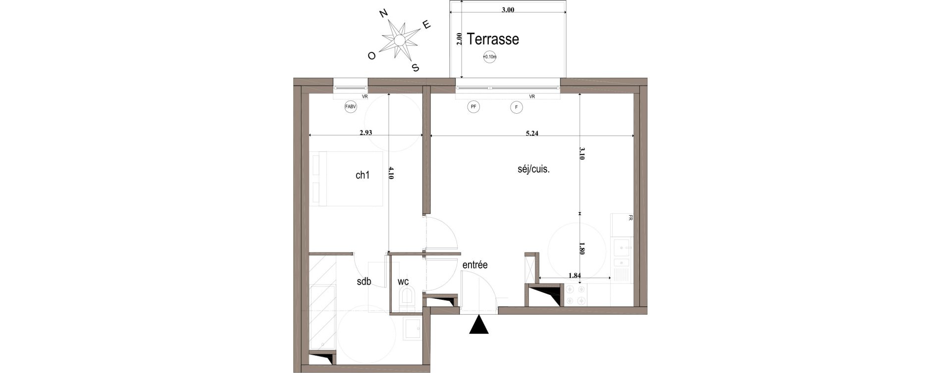 Appartement T2 de 47,50 m2 &agrave; Amiens Intercampus