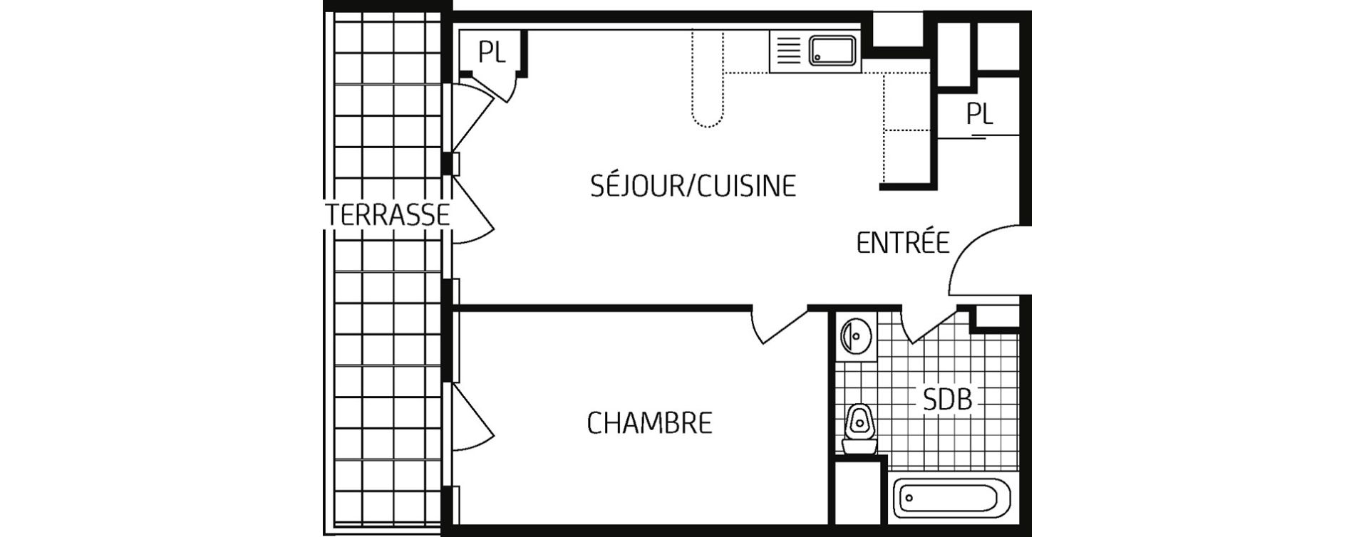 Appartement T2 de 44,32 m2 &agrave; Amiens Intercampus