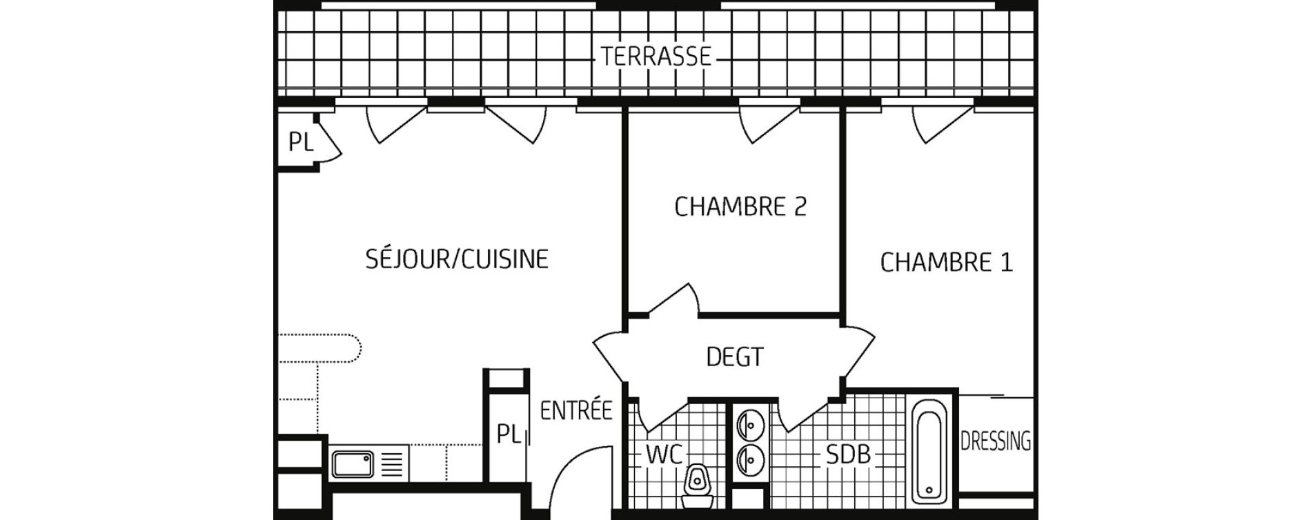 Appartement T3 de 60,20 m2 &agrave; Amiens Intercampus