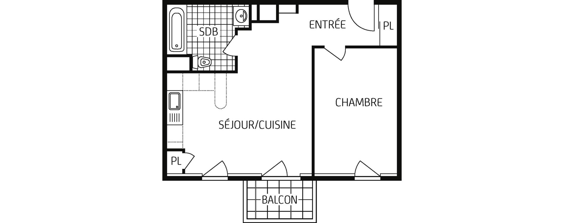 Appartement T2 de 44,68 m2 &agrave; Amiens Intercampus