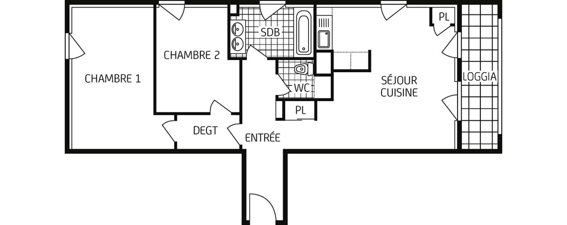 Appartement T3 de 66,40 m2 &agrave; Amiens Intercampus