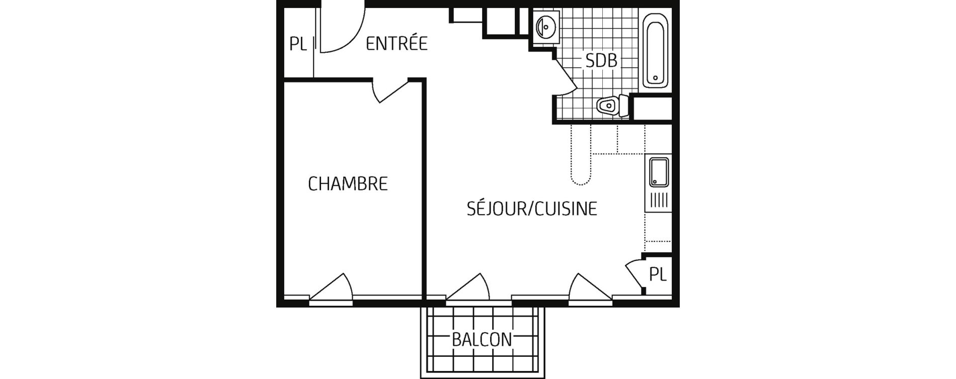 Appartement T2 de 44,50 m2 &agrave; Amiens Intercampus
