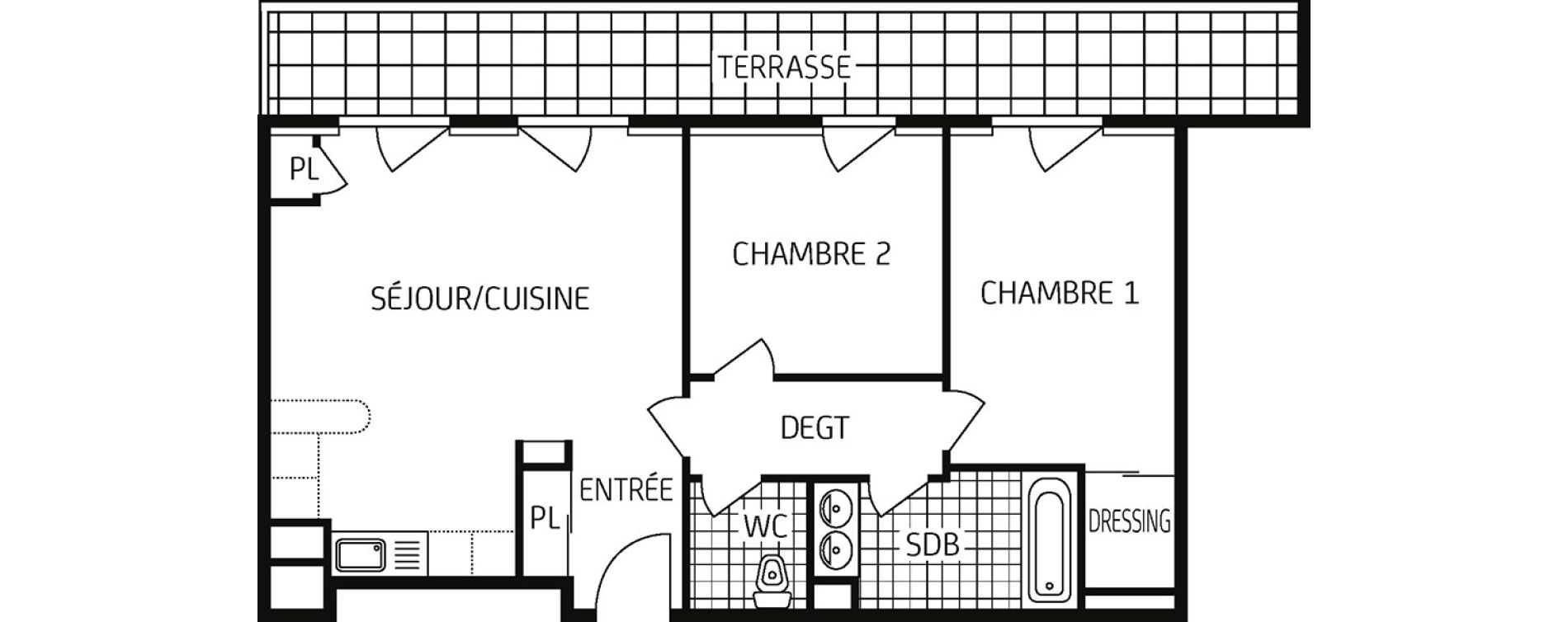 Appartement T3 de 60,20 m2 &agrave; Amiens Intercampus