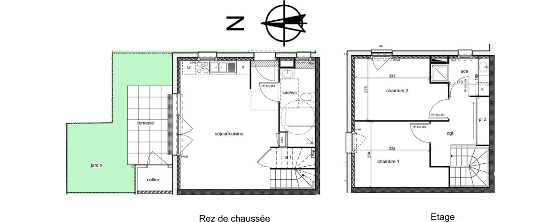 Duplex T3 de 61,37 m2 &agrave; Amiens Intercampus