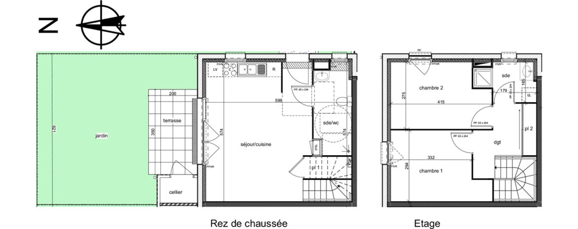 Duplex T3 de 61,18 m2 &agrave; Amiens Intercampus