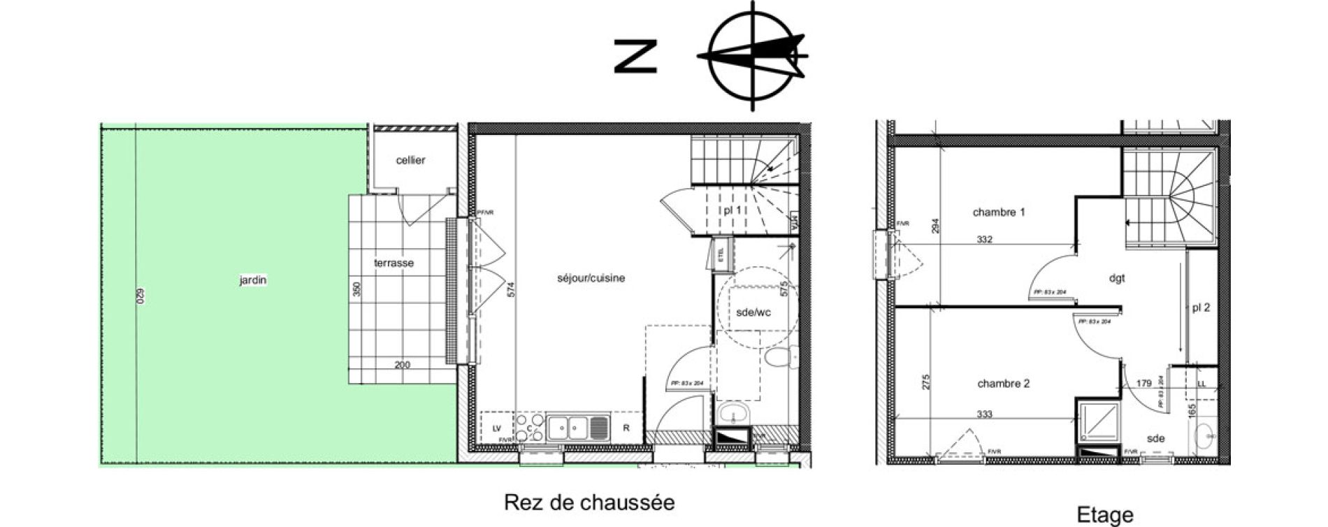 Duplex T3 de 61,37 m2 &agrave; Amiens Intercampus