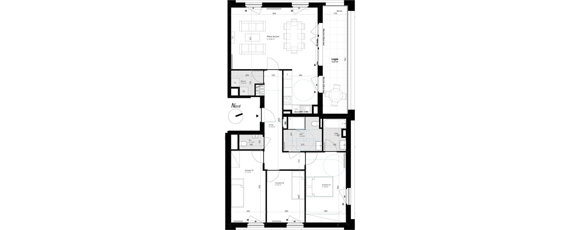 Appartement T4 de 93,47 m2 &agrave; Amiens Gare - la vallee - les hortillonnages