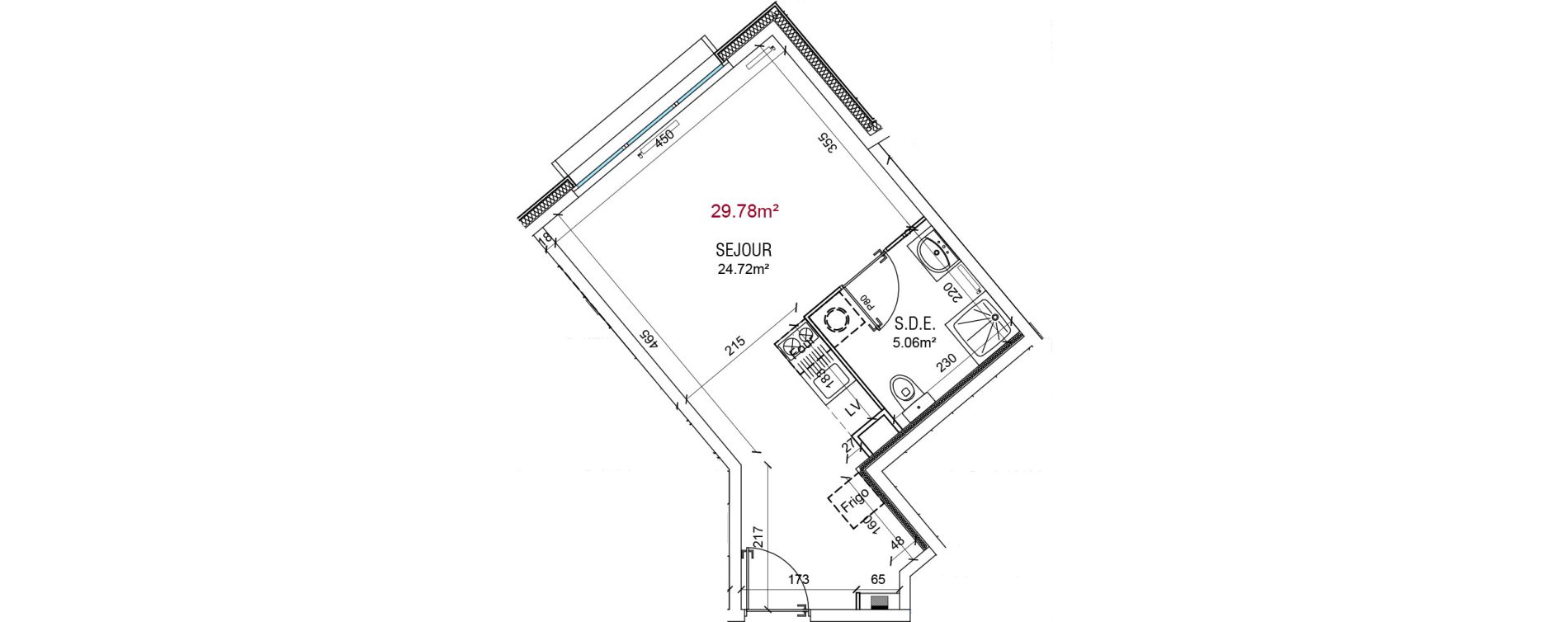 Appartement T1 de 29,78 m2 &agrave; Amiens Saint honore - jeanne d arc