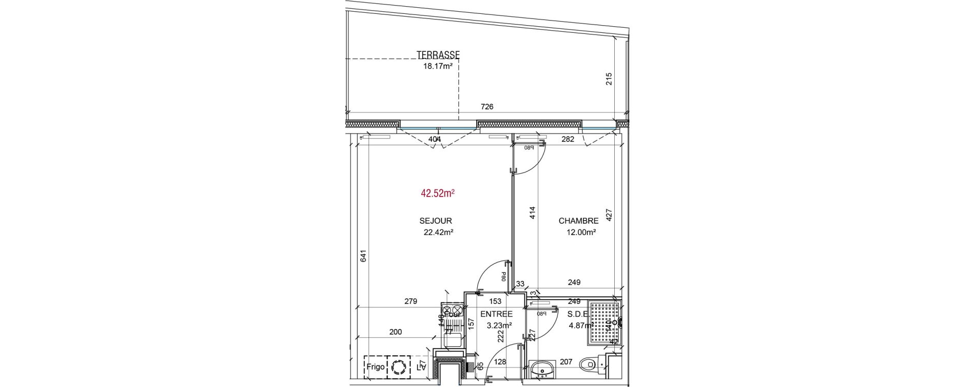 Appartement T2 de 42,52 m2 &agrave; Amiens Saint honore - jeanne d arc