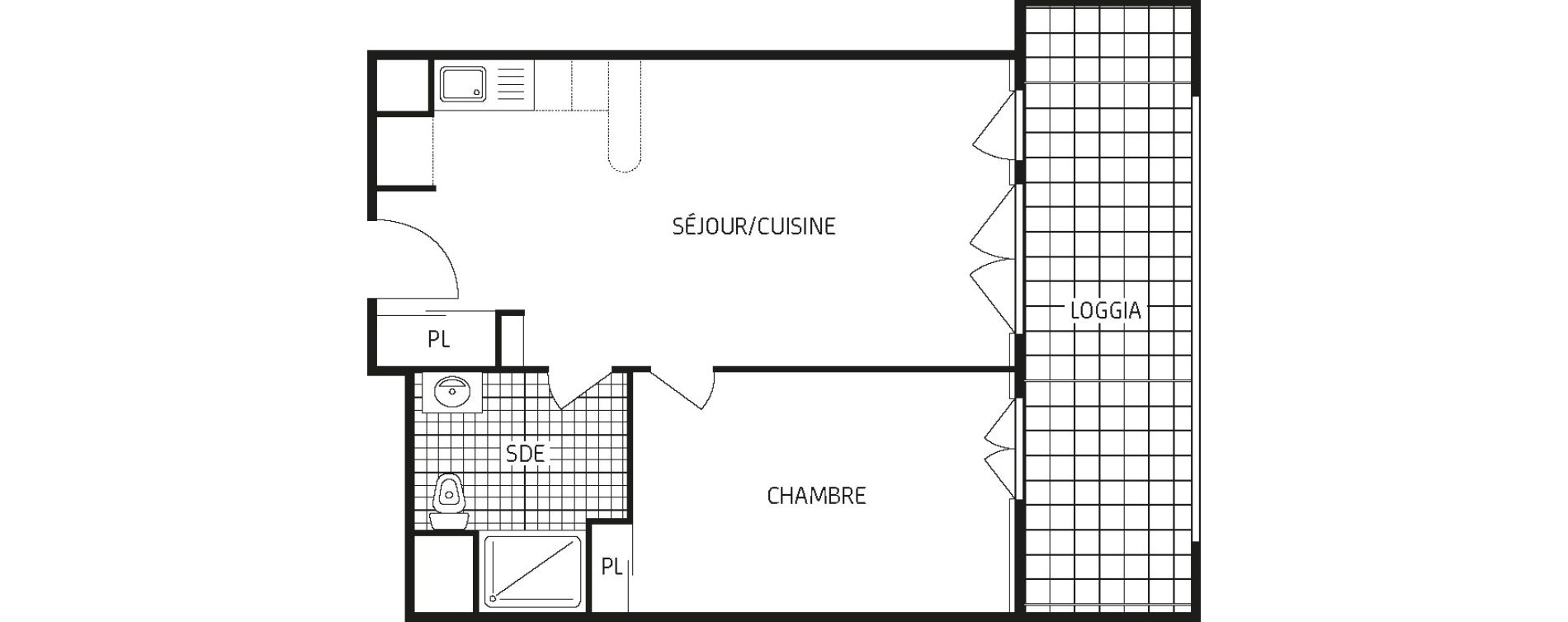 Appartement T2 de 42,87 m2 &agrave; Amiens Intercampus