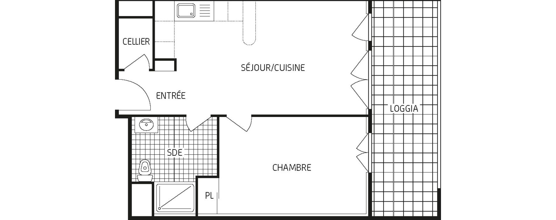 Appartement T2 de 42,04 m2 &agrave; Amiens Intercampus
