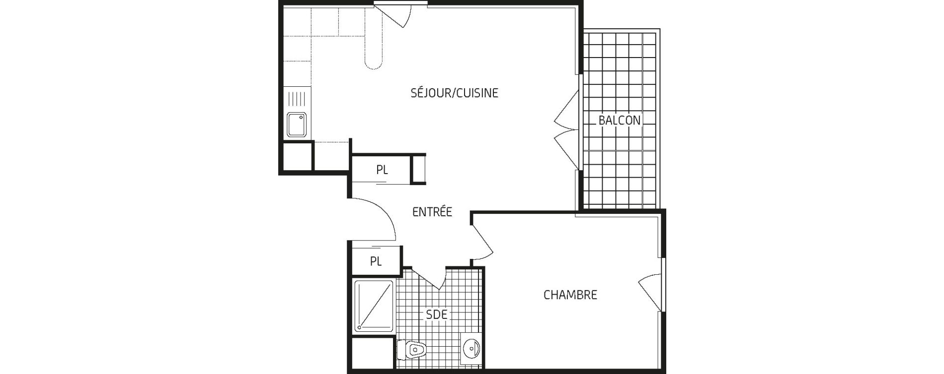 Appartement T2 de 44,84 m2 &agrave; Amiens Intercampus