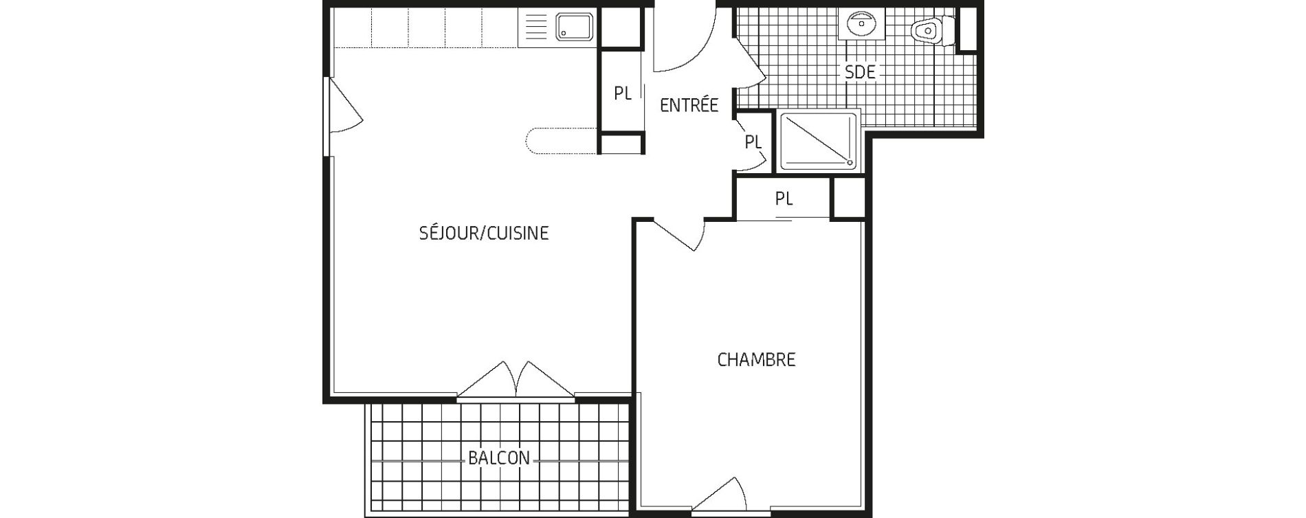 Appartement T2 de 48,19 m2 &agrave; Amiens Intercampus