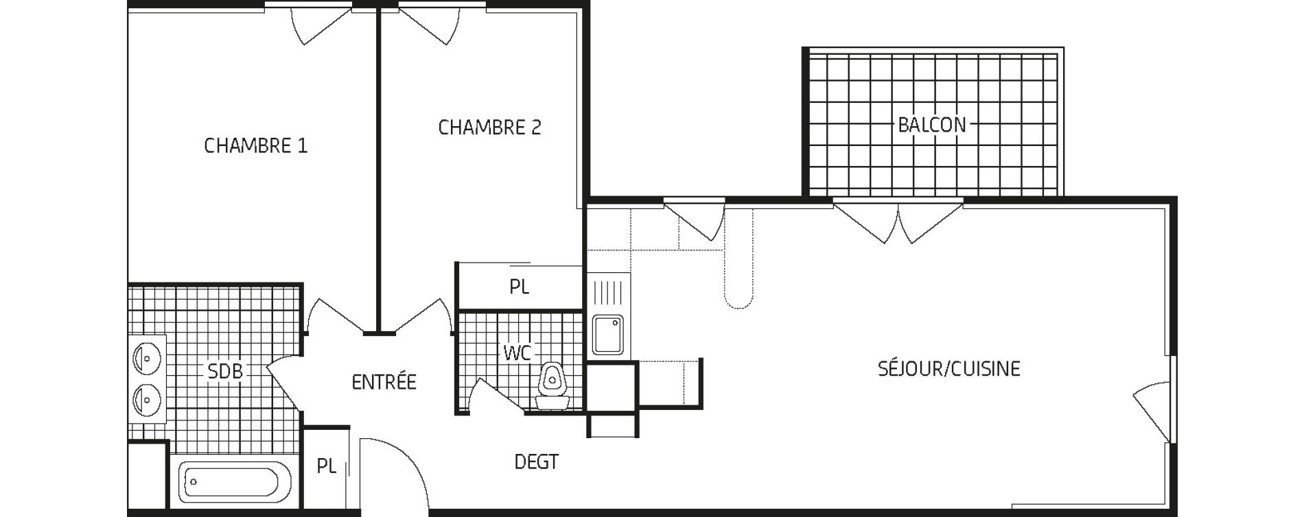 Appartement T3 de 65,88 m2 &agrave; Amiens Intercampus