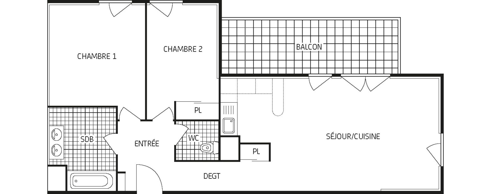 Appartement T3 de 65,13 m2 &agrave; Amiens Intercampus