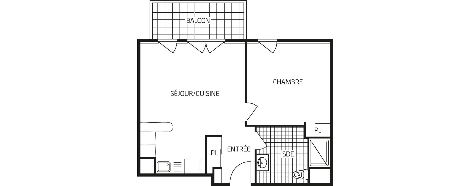 Appartement T2 de 43,18 m2 &agrave; Amiens Intercampus