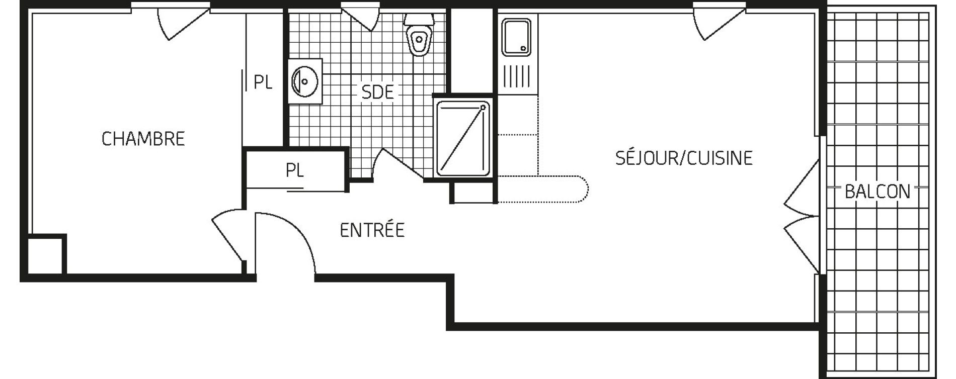 Appartement T2 de 46,96 m2 &agrave; Amiens Intercampus