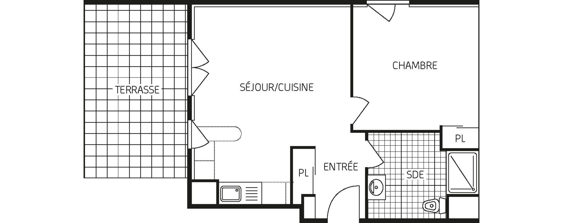 Appartement T2 de 42,53 m2 &agrave; Amiens Intercampus