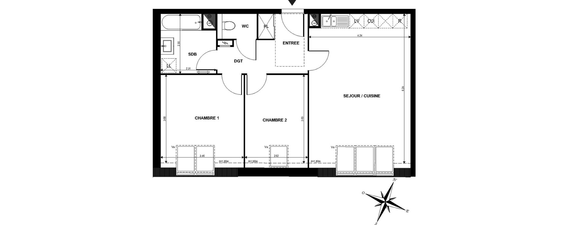 Appartement T3 de 63,90 m2 &agrave; Boves Centre