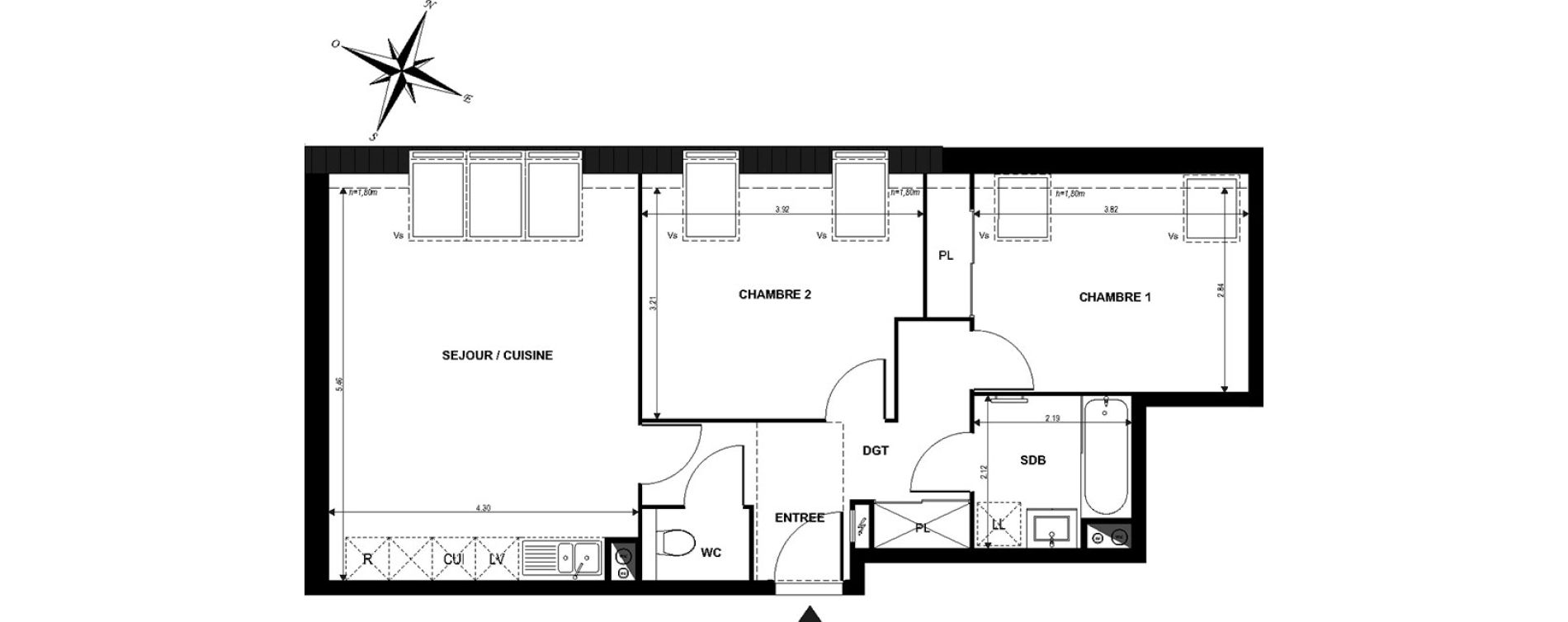Appartement T3 de 62,70 m2 &agrave; Boves Centre