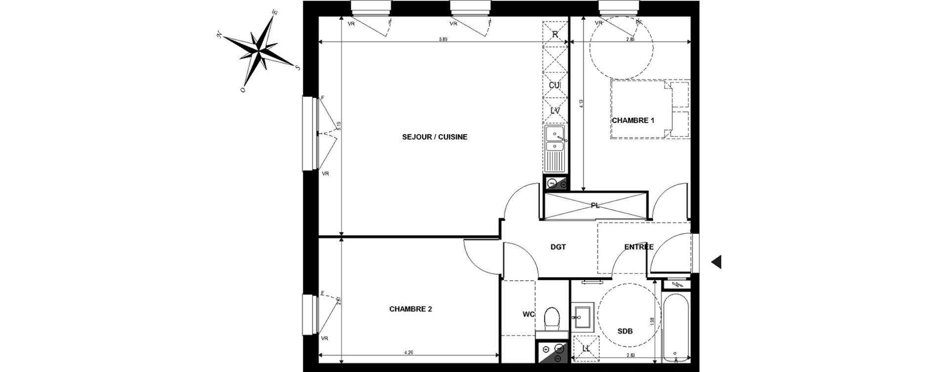 Appartement T3 de 70,00 m2 &agrave; Boves Centre