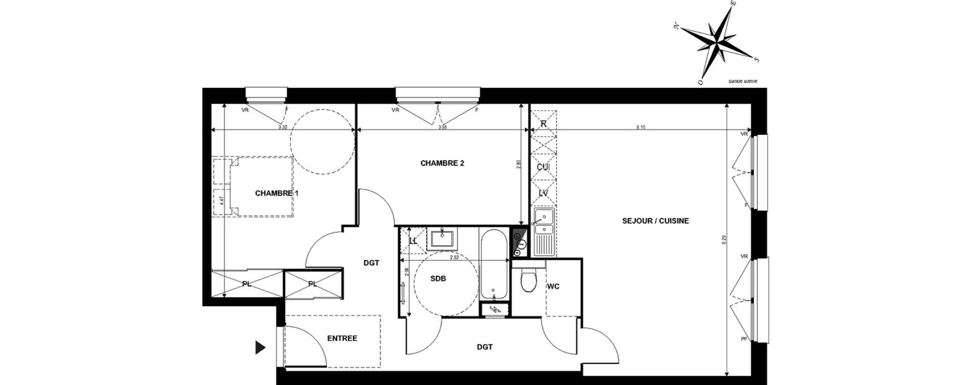 Appartement T3 de 72,90 m2 &agrave; Boves Centre