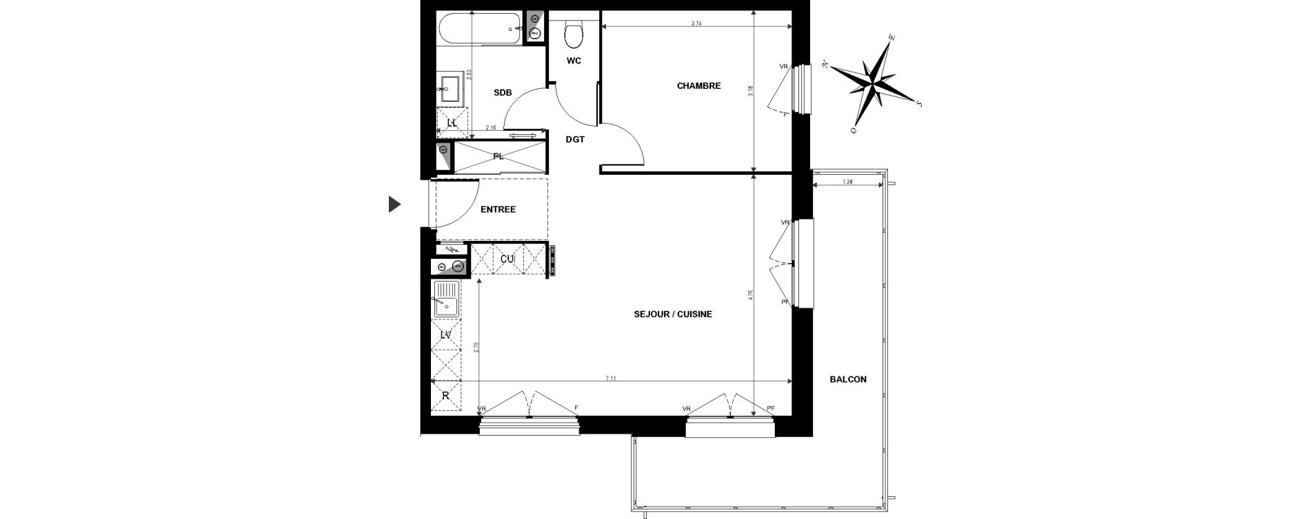 Appartement T2 de 54,40 m2 &agrave; Boves Centre