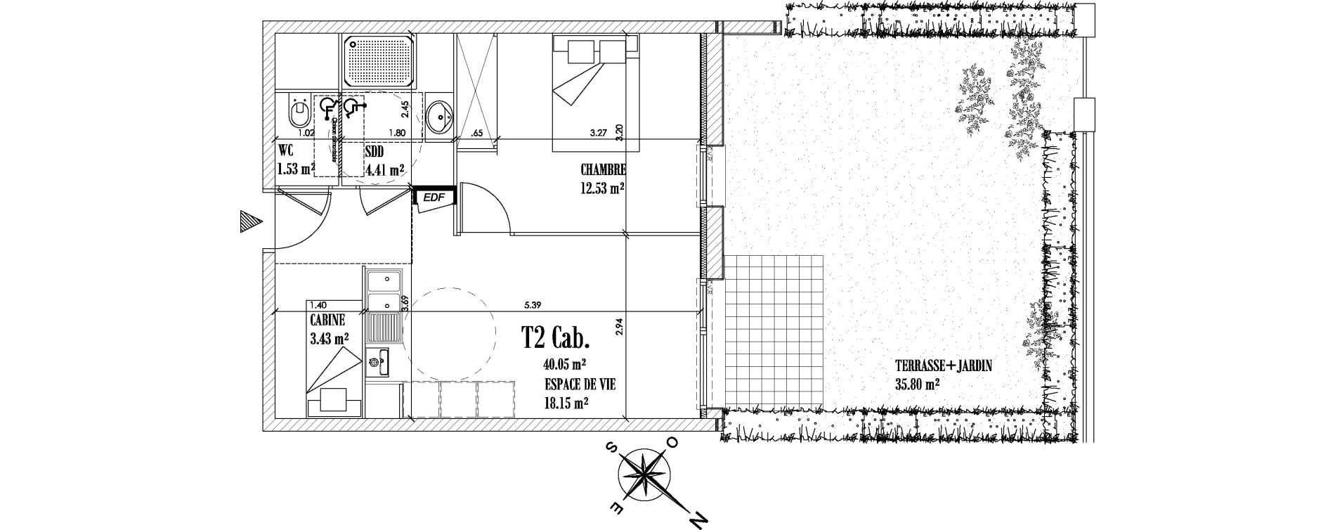 Appartement T2 de 40,05 m2 &agrave; Cayeux-Sur-Mer Centre