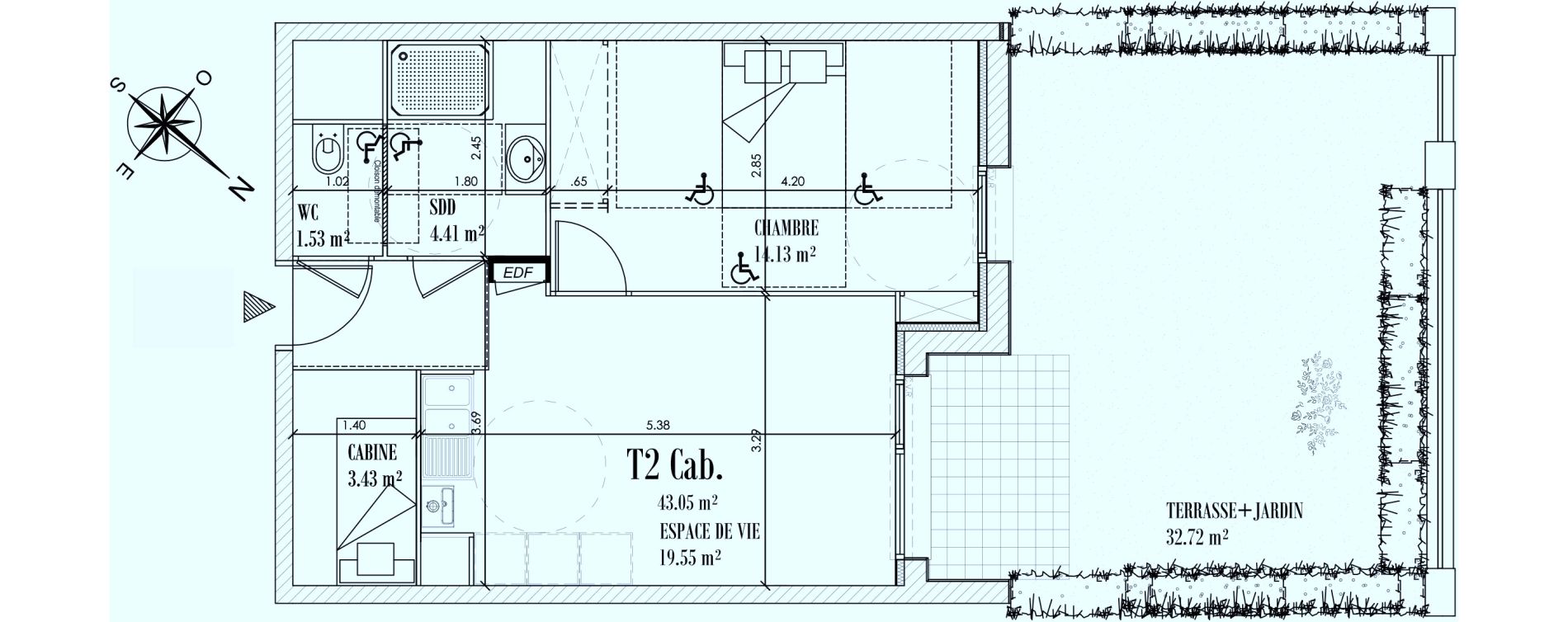 Appartement T2 de 43,05 m2 &agrave; Cayeux-Sur-Mer Centre