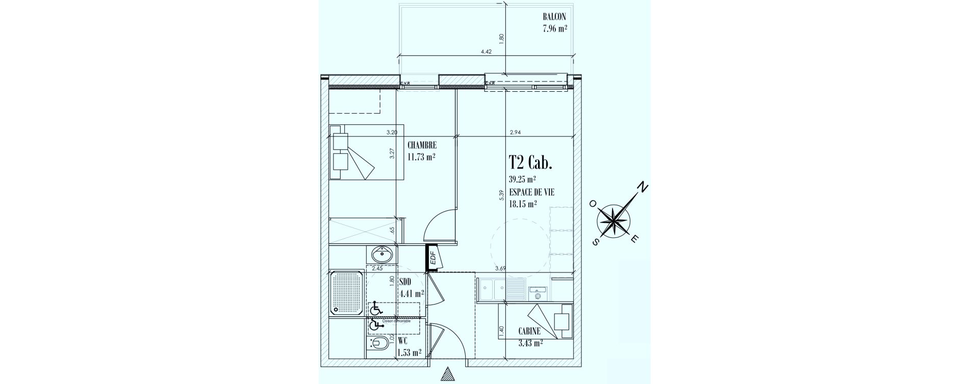Appartement T2 de 39,25 m2 &agrave; Cayeux-Sur-Mer Centre