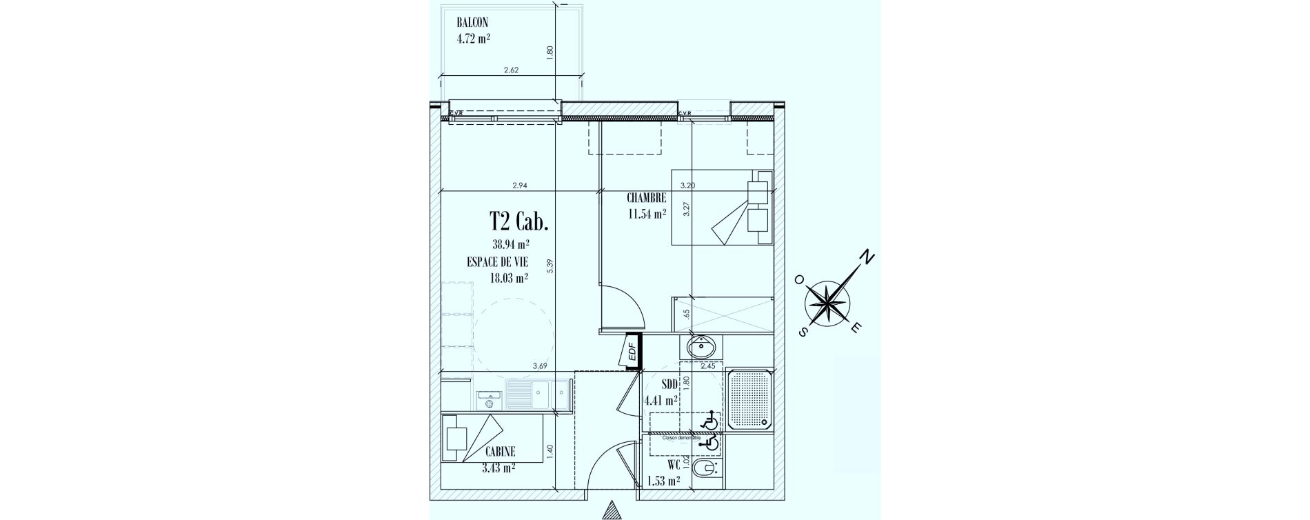 Appartement T2 de 38,94 m2 &agrave; Cayeux-Sur-Mer Centre