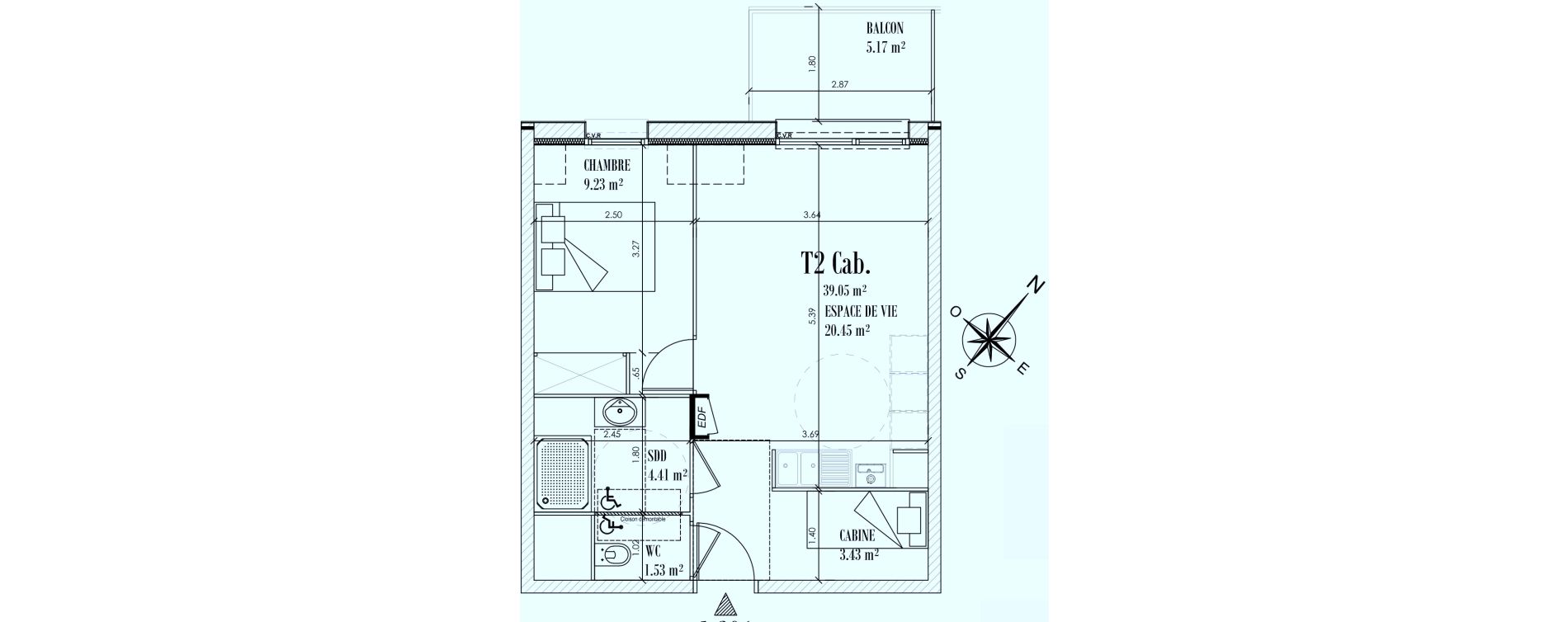 Appartement T2 de 39,05 m2 &agrave; Cayeux-Sur-Mer Centre