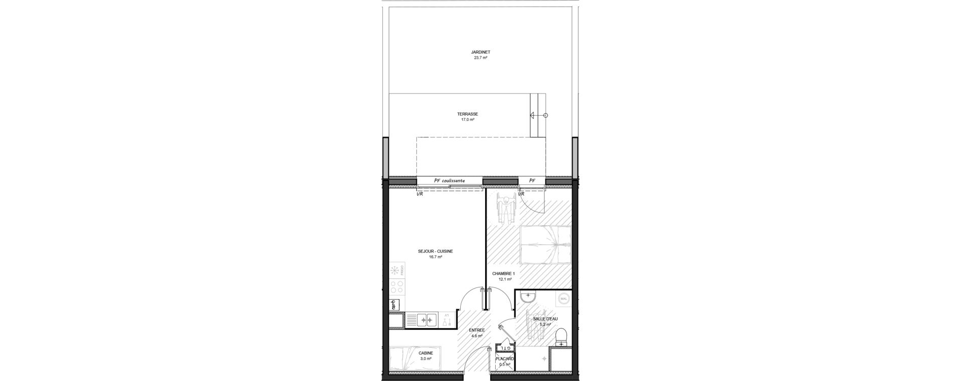 Appartement T2 de 42,10 m2 &agrave; Cayeux-Sur-Mer Centre