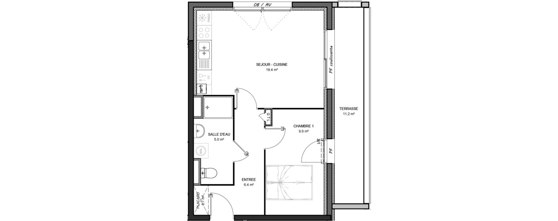 Appartement T2 de 41,40 m2 &agrave; Cayeux-Sur-Mer Centre