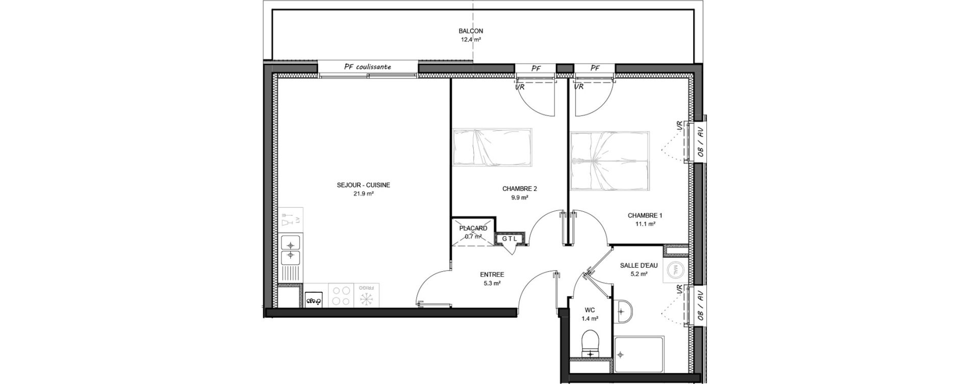 Appartement T3 de 55,50 m2 &agrave; Cayeux-Sur-Mer Centre