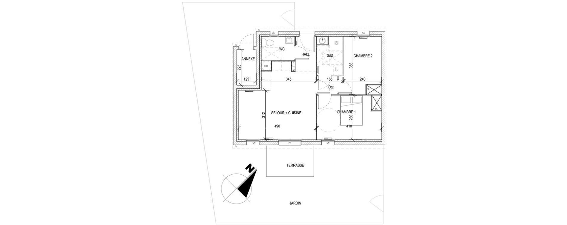 Maison T3 de 51,54 m2 &agrave; Fort-Mahon-Plage Centre