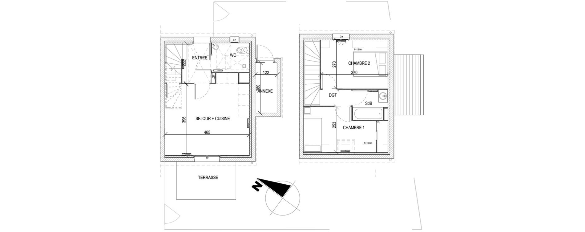 Maison T3 de 47,32 m2 &agrave; Fort-Mahon-Plage Centre